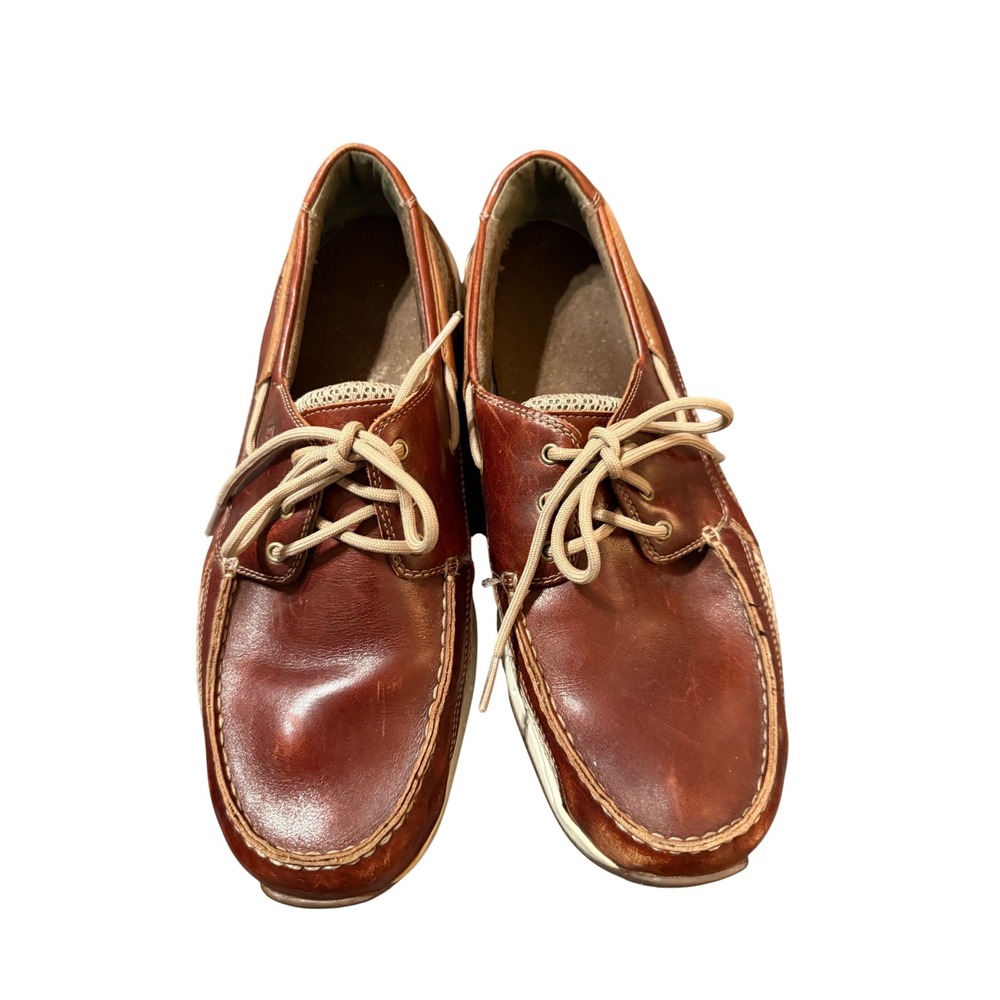 Dunham Rollbar Leather Uppers Men
Boat Shoes Size 10.5‎ Brown Preppy Slip On